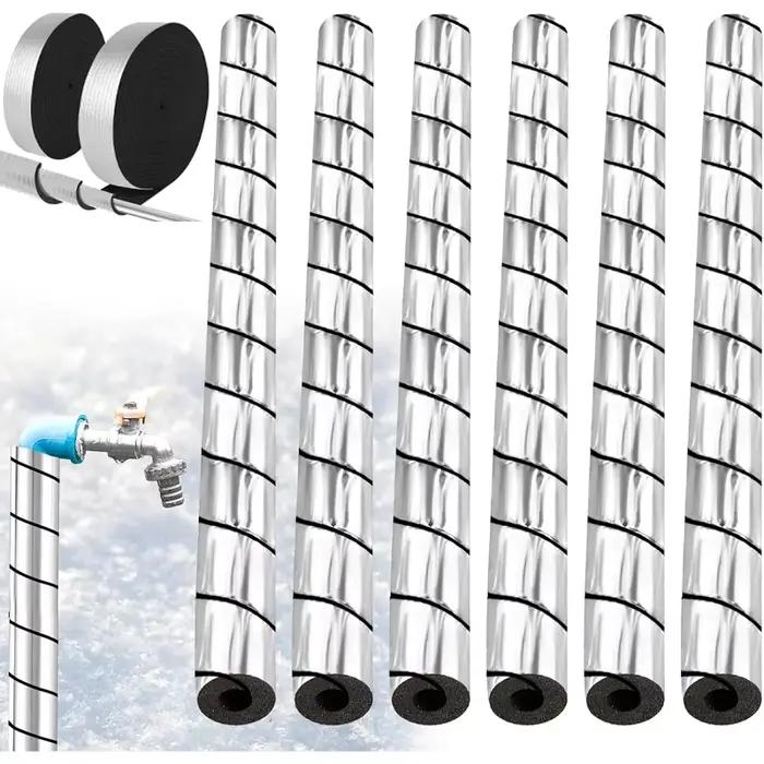 Bande Isolante Autocollante En Mousse Et Feuille D'Aluminium Pour Protection Hivernale Des Conduites D'Eau Chaude Et Froide Installation Facile Sécurité Durabilité