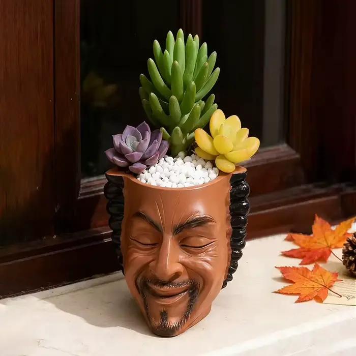 Pot de fleurs de style créatif, conteneur pour plantes vertes, décoration de jardin et de cour, artisanat en résine, ornement