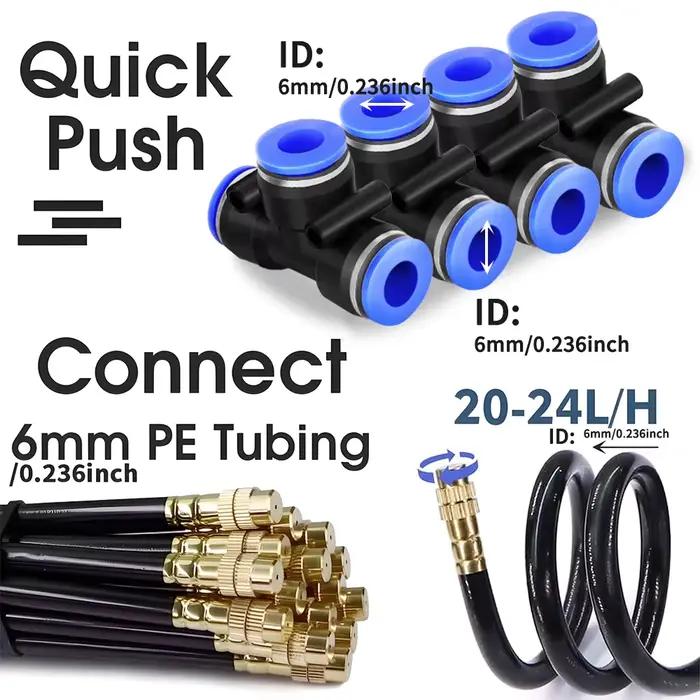 30-5m 1/4" 4/6mm Système de refroidissement par brumisation 360 ° Pulvérisateur atomiseur à buse réglable à courbure