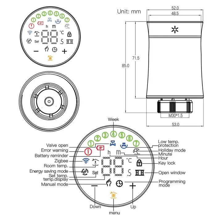 MOES ZigBee 3.0 TRV Thermostat Tuya vanne d'actionneur de radiateur contrôleur de température Programmable intelligent Alexa Google commande vocale