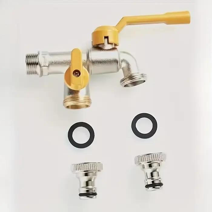 Robinet de jardin à double sortie - connexion de 1/2 pouce