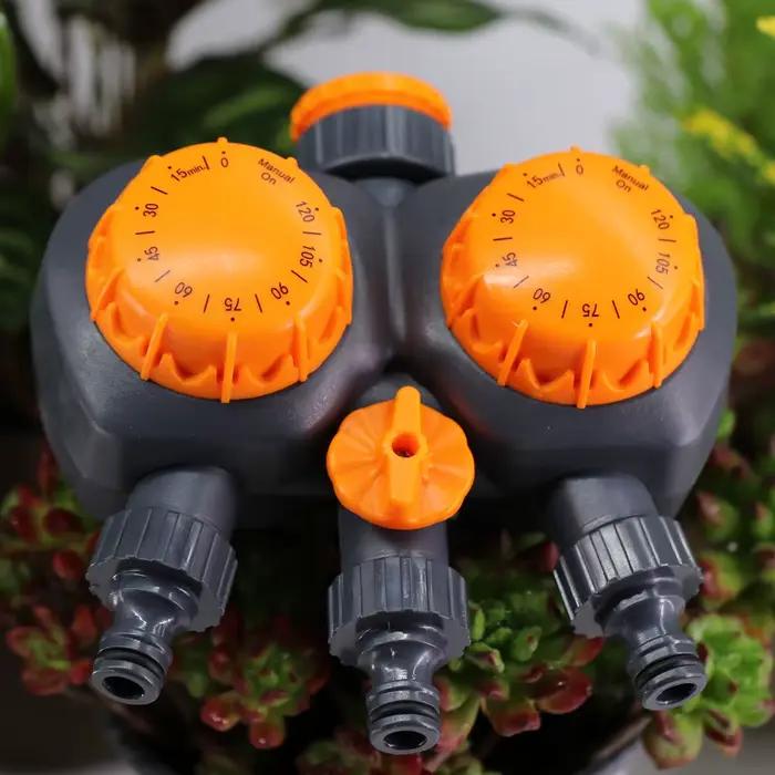 Minuterie mécanique de jardin à 3 voies avec double contrôle