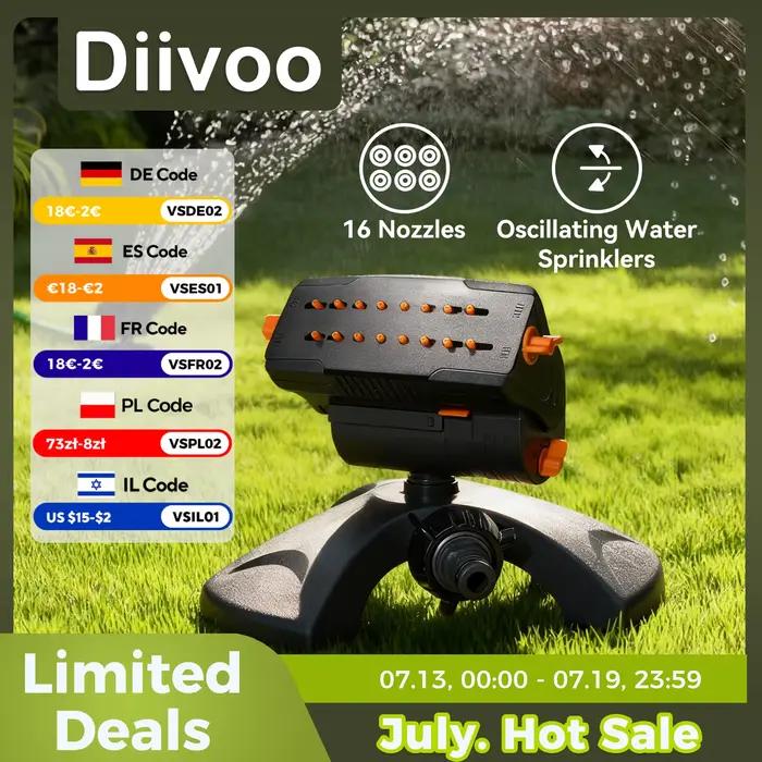 Arroseurs oscillants Diivoo Mini Turbo pour jardin