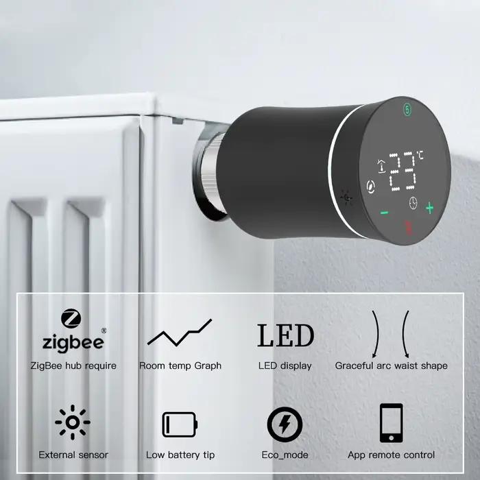 MOES ZigBee 3.0 TRV Thermostat Tuya vanne d'actionneur de radiateur contrôleur de température Programmable intelligent Alexa Google commande vocale