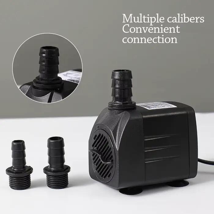 Pompe à eau submersible noire ultra-silencieuse avec ventouse réglable pour étangs
