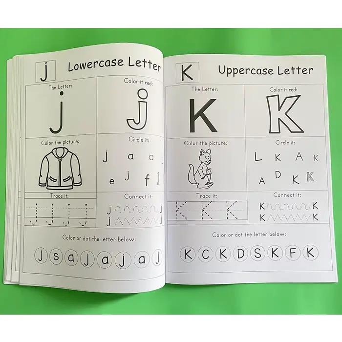 Lettres A-Z Alphabet phonique pratique cahier d'exercices apprentissage préscolaire langue anglaise maternelle écriture livre de coloriage Montessori