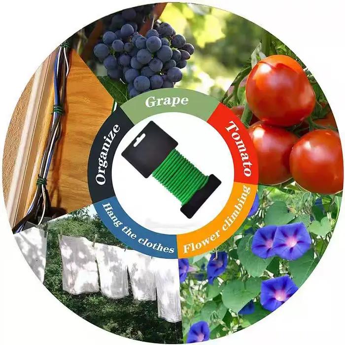 Fil de jardinage vert réutilisable 50/10M – Fil souple pour plantes