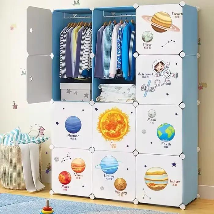 Autocollants muraux de dessin animé de l'univers du système solaire, décoration de la maison, planètes, soleil, terre, lune et décoration de chambre d'enfant