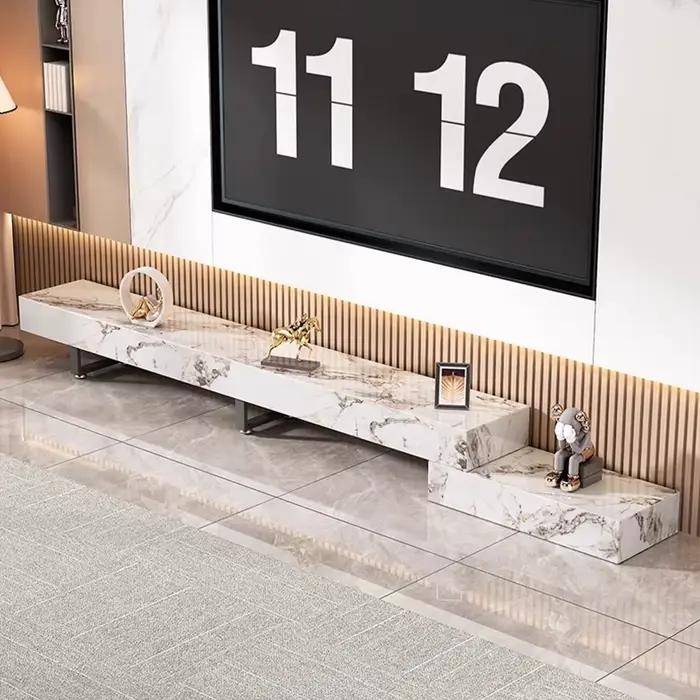 Meuble Tv De luxe italien ardoise rétractable à la mode salon meuble Tv beauté élégant Muebles De Salón Tv meubles modernes
