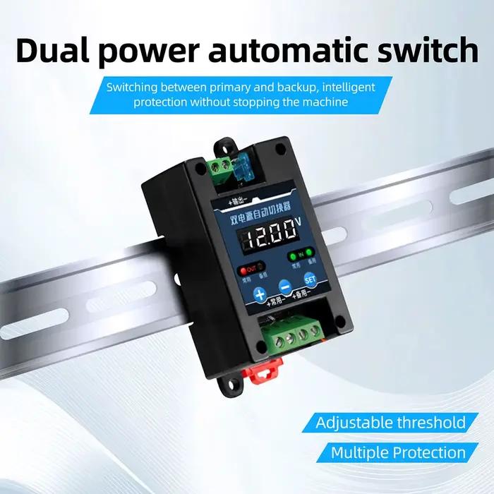 Commutateur Automatique Intelligent Contrôle Tension Double Alimentation Affichage Numérique Systèmes DC 5-40V Protection Autonomie Sécurité Usage Industriel Commercial Occasionnels