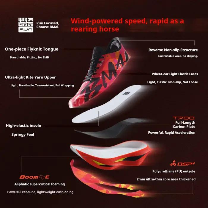 Chaussures de course BMAI 21 km avec plaque carbone, baskets de luxe pour homme, baskets décontractées amortissantes pour hommes, chaussures de sport respirantes pour hommes