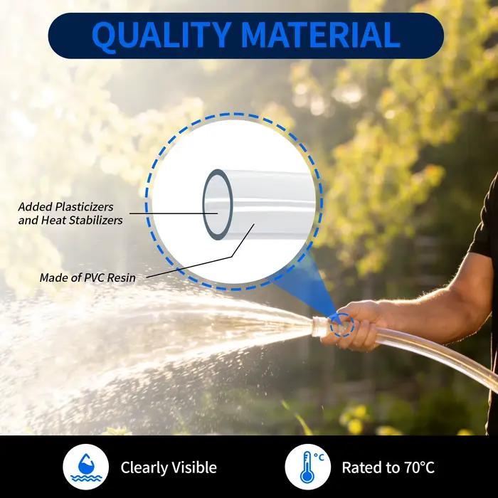 Tuyau en PVC transparent flexible de 3/5 m