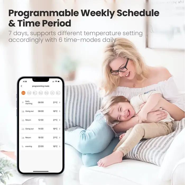 AVATTO ZigBee Thermostat Radiateur Actuateur Intelligent TRV Vanne Thermostatique Contrôleur de Température Compatible Tuya Alexa Google Home