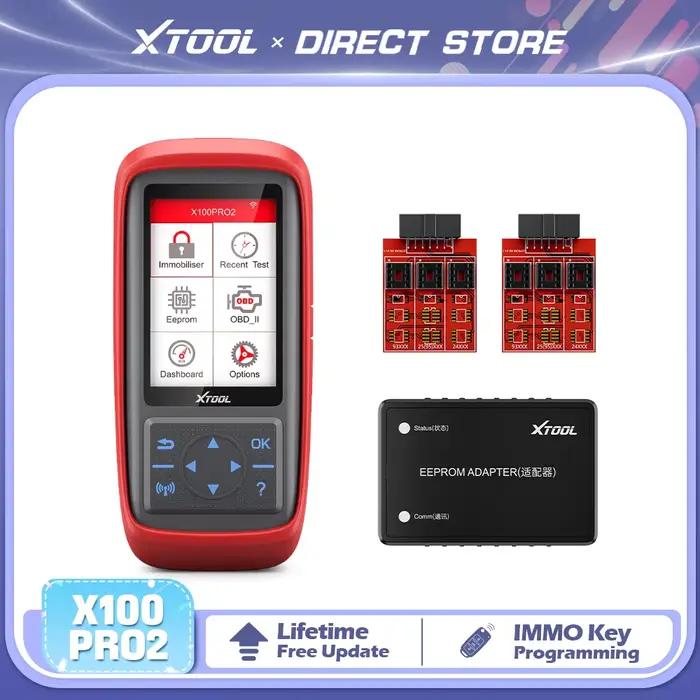 XTOOL X100Pro2 Outils Professionnels de Programmation de Clé de Voiture avec Adaptateur EEPROM, Mise à Jour Gratuite à Vie, Outil de Diagnostic OBD2 et Immo