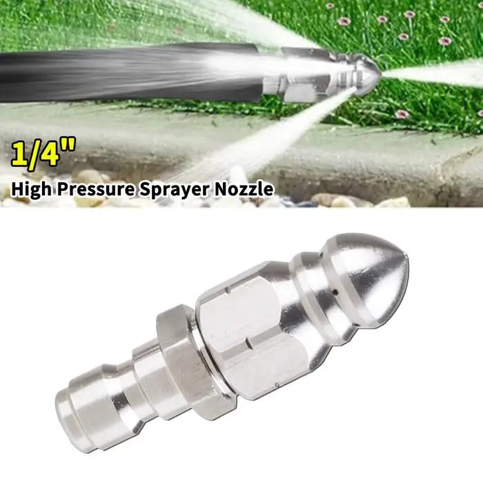 Buse de tuyau d'arrosage en acier inoxydable pour nettoyage de jardin et véhicules, prise rapide 1/4", haute pression, pulvérisation polyvalente, résistance à la corrosion