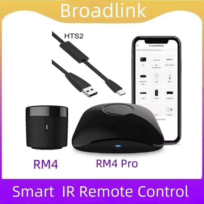 Télécommande intelligente BroadLink RM4 Pro RM4+ version HTS2 avec capteur de température et d'humidité, télécommande universelle sans fil, maison intelligente