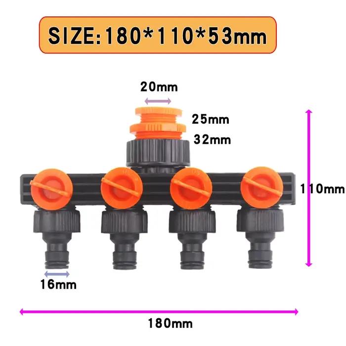 Distributeur de tuyau d'arrosage 4 voies