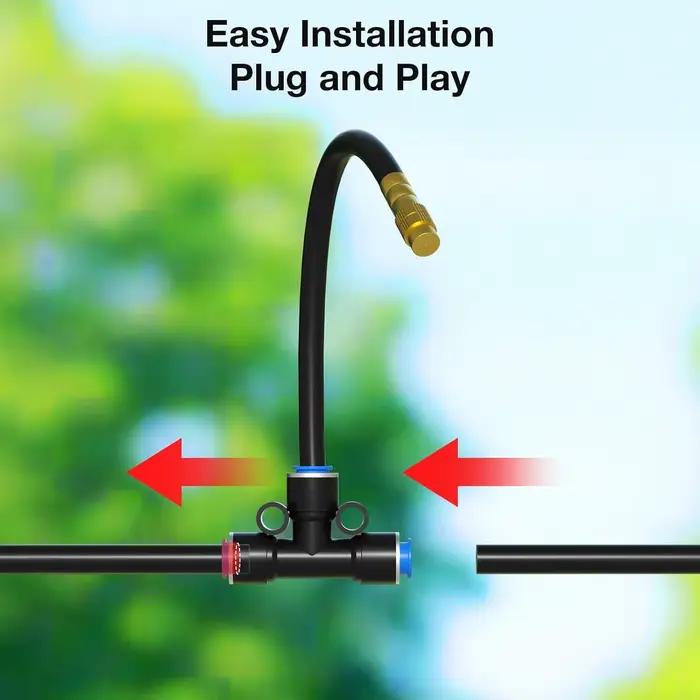 Kit de pulvérisation universel flexible DIY 30M/60M avec tuyau de 6 mm pour système de brumisation et refroidissement