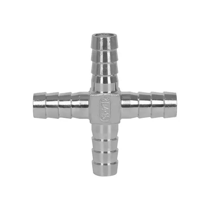 6 8 10 12 14 15 16 19 20 25mm tuyau barbe 304 acier inoxydable T L Y Type croix trois voies raccord
