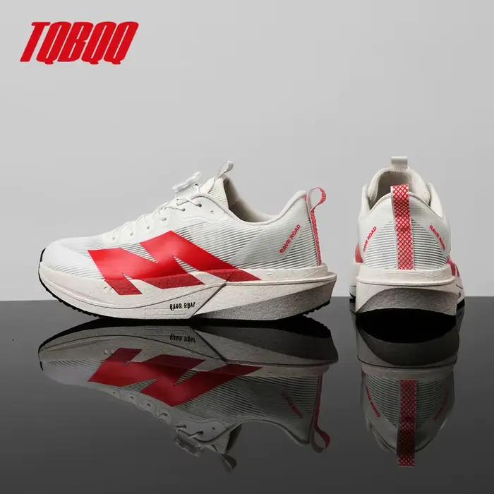 Chaussures de course Marathon Carbon Plate avec boucle rotative, mousse supercritique, ultra-légères, unisexes, pour l'entraînement et le jogging