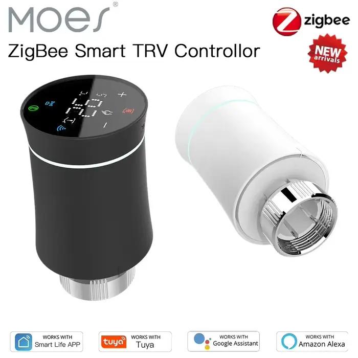 MOES ZigBee 3.0 TRV Thermostat Tuya vanne d'actionneur de radiateur contrôleur de température Programmable intelligent Alexa Google commande vocale