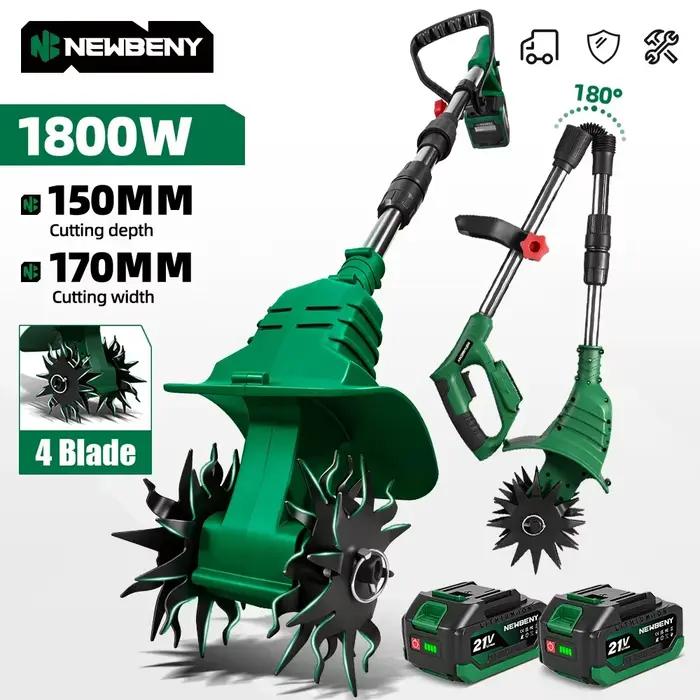 NEWBENY cultivateur de motoculteur électrique tondeuse à gazon Portable outil de tournage de sol de jardin sans fil pour broche de batterie Makita