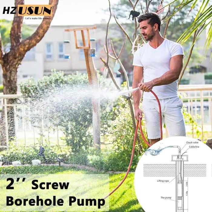 Pompa Submersible 110V 2 pouces de diamètre pour irrigation haute pression pour jardin et utilisation domestique avec certification CE et profondeur de forage jusqu'à 30m