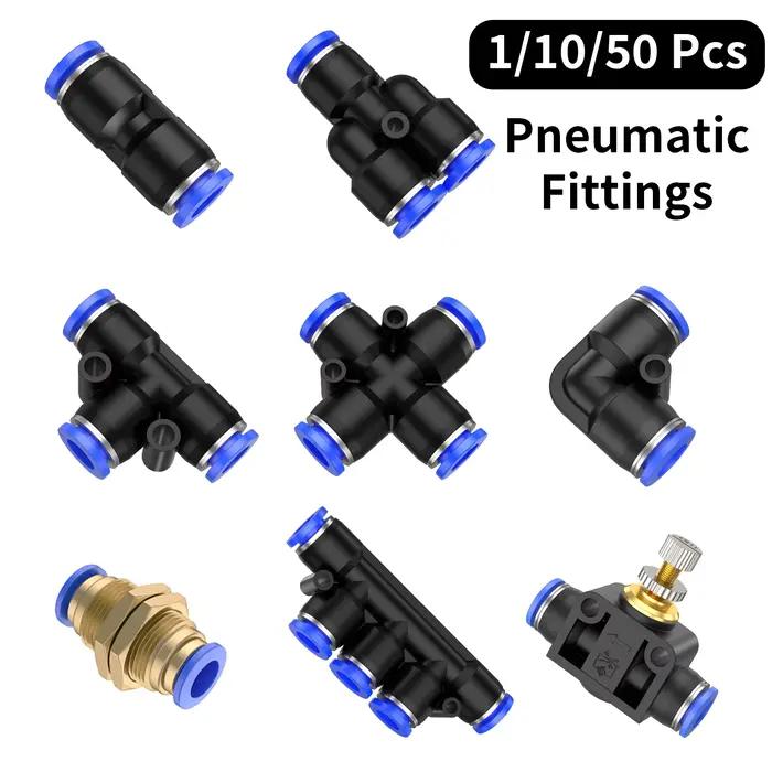 Raccords pneumatiques à Air PU PV PY PE PM PZA PK SA 4mm 6mm 8mm 10mm 12mm, raccord en plastique pour tuyau, raccords rapides, connecteurs de tuyaux