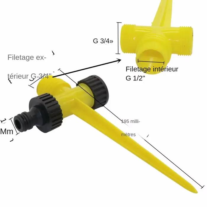 Arroseur à percussion à bascule à pointes réglables buse d'arrosage oscillant jardin agriculture irrigation pelouse jet rotatif 360 degrés