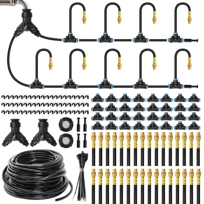 Kit de pulvérisation universel flexible DIY 30M/60M avec tuyau de 6 mm pour système de brumisation et refroidissement