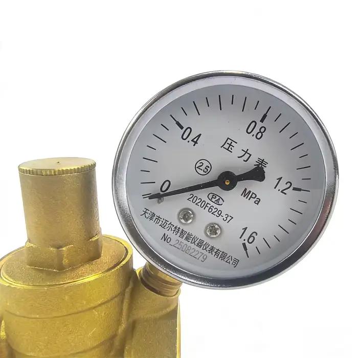 Réducteur de régulateur de pression d'eau en laiton 1/2 "3/4" 16bar DN15 DN20 avec jauge pour Instabilité hydraulique/purificateur