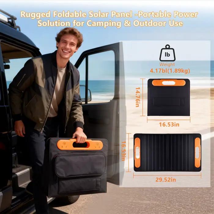 ELEGEEK Panneau Solaire Haute Puissance avec Sortie 5V/12V/16V Chargeur