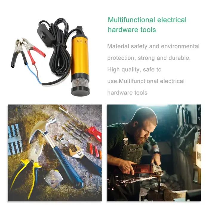 Mini pompe Submersible électrique Portable 12V Dc 38Mm pour pompes huile eau coque en alliage d'aluminium 12L/Min