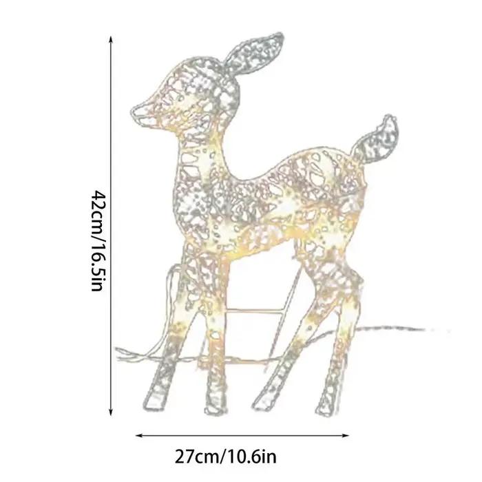 Lumières de pelouse de cerf blanc debout éclairées résistantes aux intempéries