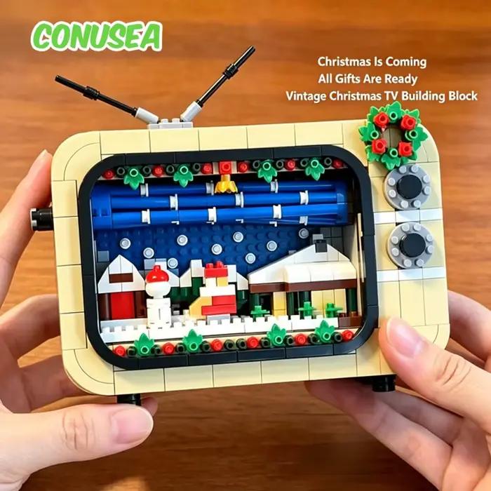 Cadeaux de Noël, blocs de construction TV, jouet d'assemblage DIY, télévision en briques, cadeaux du Nouvel An, jouets de construction pour enfants, filles et garçons