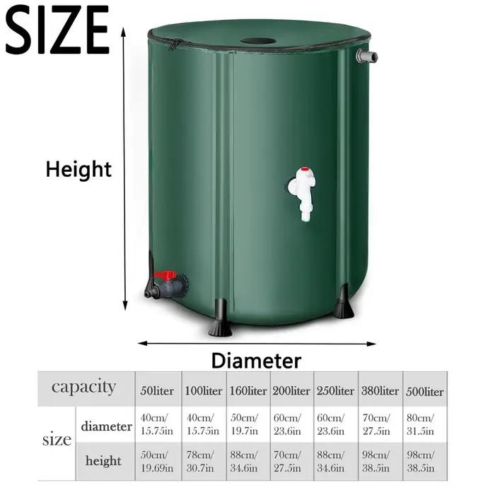 Réservoir d'eau de pluie pliable de 50 à 500 L