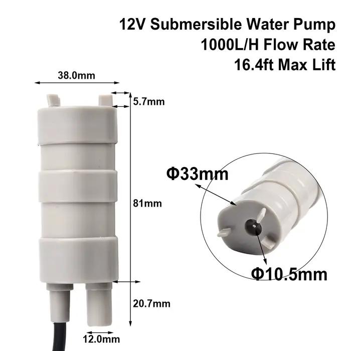  Pompe à eau submersible 1000L/H 12V