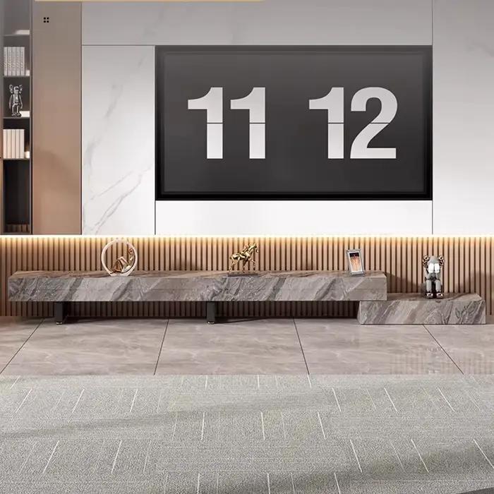 Meuble Tv De luxe italien ardoise rétractable à la mode salon meuble Tv beauté élégant Muebles De Salón Tv meubles modernes