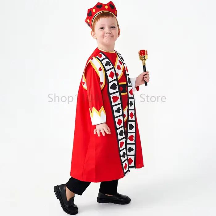 Costume de roi pour enfants avec Cape couronne, ensemble de vêtements à thème de Poker Royal pour enfants, tenue de fête et de scène