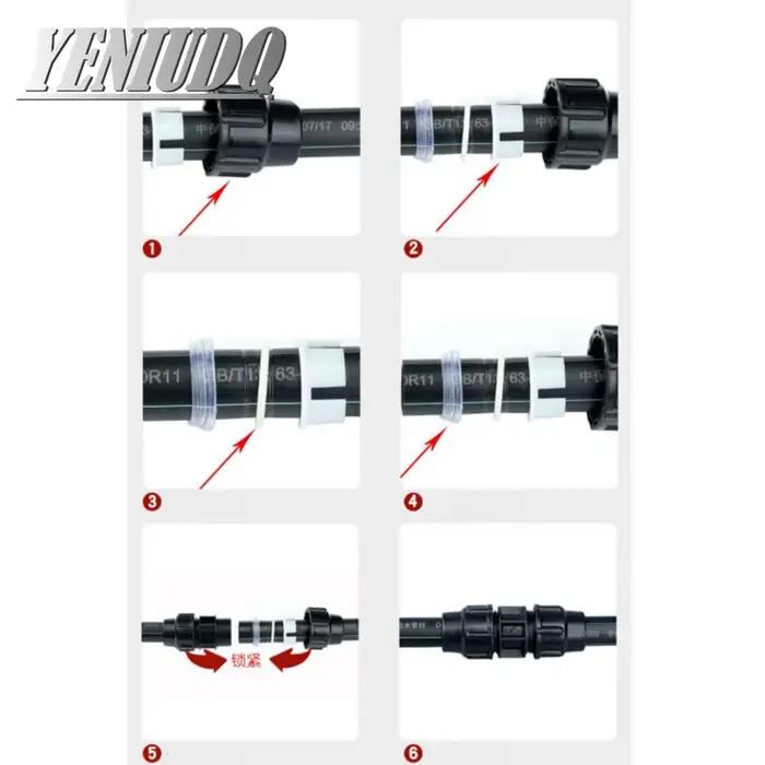 Raccords rapides pour tuyaux d'irrigation en plastique 20/25/32/40/50/63mm