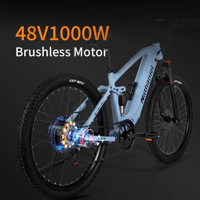Vélo électrique Nathaniel SYR03, batterie au lithium 1000W 48V 20Ah, vélo électrique tout-terrain 27,5 pouces, 45 km/h, véhicule de transport urbain