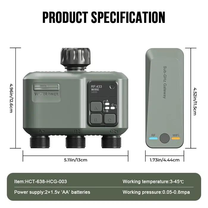 Minuterie d'arrosage de jardin intelligente Tuya Wifi + RF433