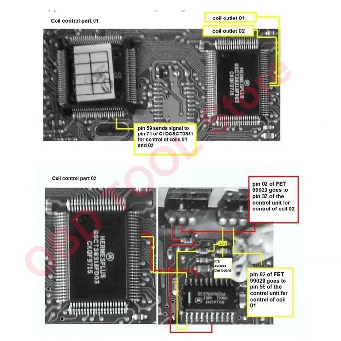 Programmateur de test de l'éprom fuchsia ECU, simulateur SMD, prise de résistances, outil de diagnostic de voiture, logiciel de fichier, guide d'étude de cours technique de réparation