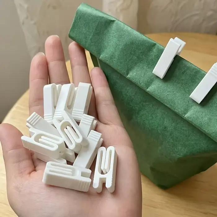 Clips de scellage pour sacs à collation, imprimés en 3D, colorés et variés, gadget de cuisine multifonctionnel pour la conservation de la fraîcheur