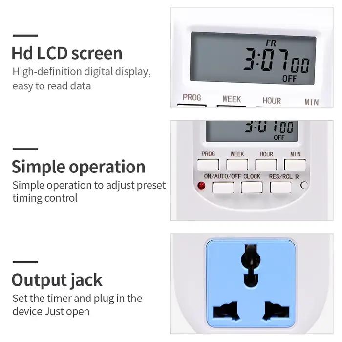 Minuterie numérique programmable prise de courant UE contrôle temps appareil cuisine précision 7 jours hebdomadaire intelligente électronique