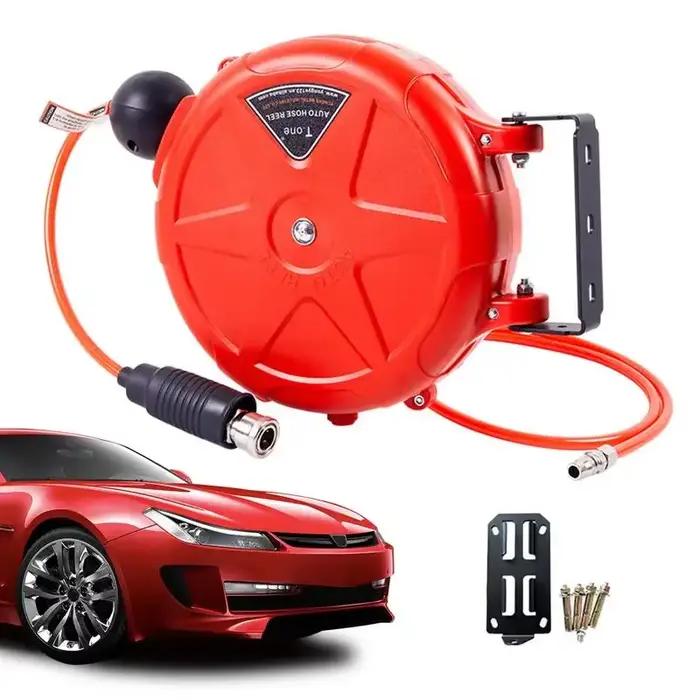 Automatic Rewind Air Hose Reel 10m Wall Mounted With Swivel Bracket Quick Coupler Air Compressor Commercial Accessories