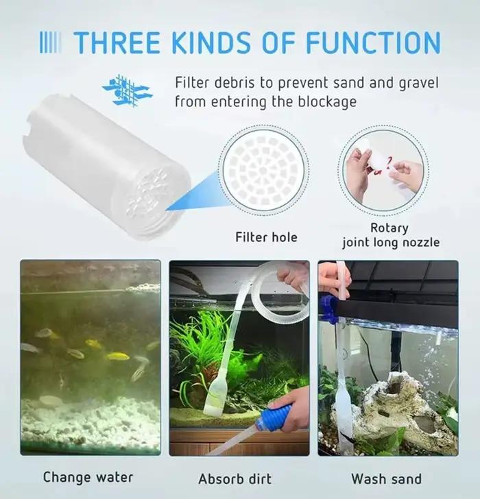 Siphon d'aquarium aspirateur réservoir de poisson changeur d'eau changeur d'eau manuel semi-automatique pompe d'aquarium nettoyeur outils d'aspirateur