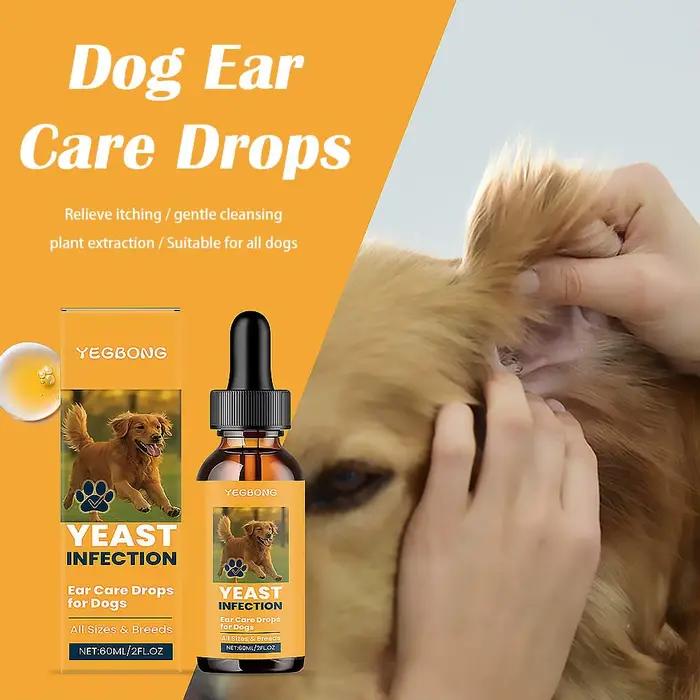 Gouttes auriculaires pour animaux de compagnie, 60ml, dissolvant le cérumen, éliminateur d'odeurs, anti-démangeaisons, naturel, non irritant, nettoyant pour les oreilles, hypoallergénique, pour chiens