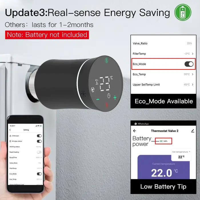 MOES ZigBee 3.0 TRV Thermostat Tuya vanne d'actionneur de radiateur contrôleur de température Programmable intelligent Alexa Google commande vocale
