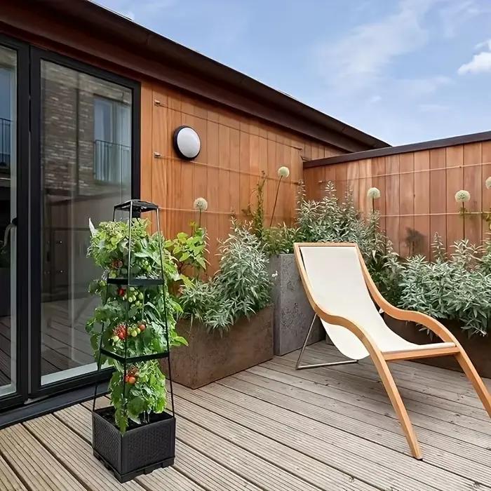 Tour à tomates auto-arrosante avec treillis pour plantes grimpantes support de jardinage intérieur et extérieur occasions spéciales jardinage urbain balcon patio